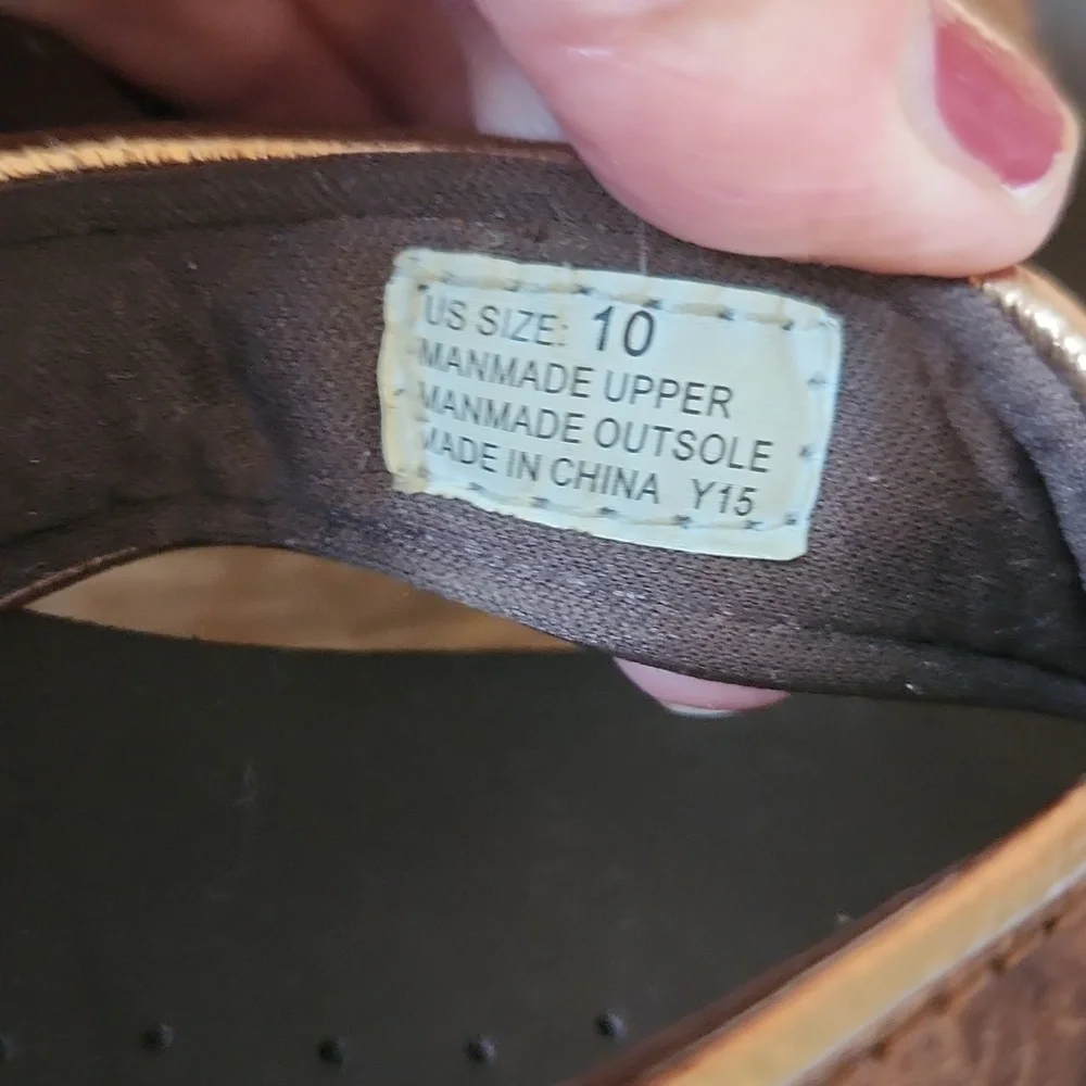 Volatile‎ Tooled Frappachino  Platform Heel Thong Sandal Brown sz 10 Chunky - Picture 8 of 13